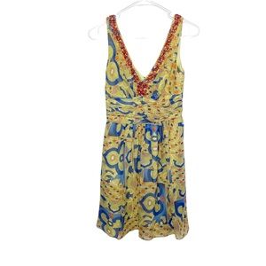 Kay Unger cocktail dress size 2 chartreuse